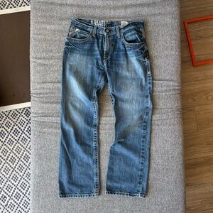 Ariat M4 Low Rise Boundary Boot Cut Jeans Size 32 Distressed Medium Wash